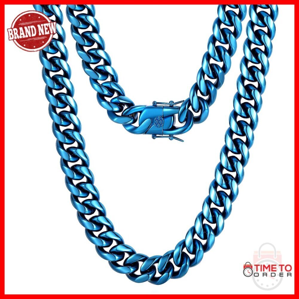 Stainless Steel Cuban Link Chain Chunky Hip Hop Jewelry Unisex Statement